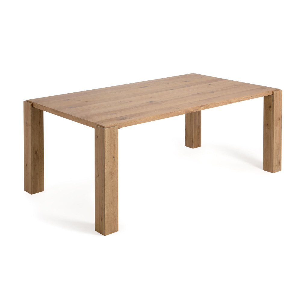 Deyanira table with oak veneer and solid oak legs 200 x 100 cm